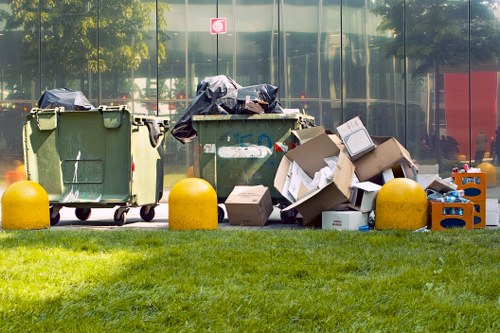 Professional waste management team at work